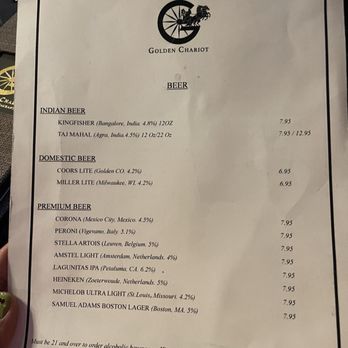 Golden Chariot Indian Restaurant - Menu Menu - Indian Near Me - Davie, Florida Golden Chariot Indian Restaurant - Menu Menu - Indian Near Me - Davie, Florida
