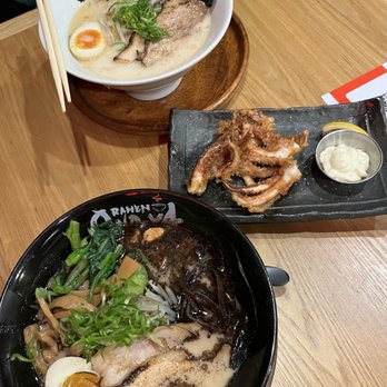 Onoya Ramen - Top: Tonkatsu Classic, Fried Calamari, Tonkatsu Black. - Ramen Near Me - Honolulu, Hawaii