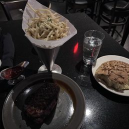Dry aged ribeye cooked medium Dry aged ribeye cooked medium