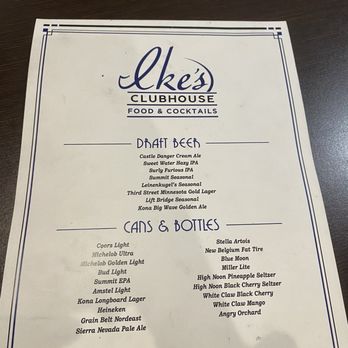 Ike's Clubhouse - Drink menu - New American Near Me - Saint Paul, Minnesota Ike's Clubhouse - Drink menu - New American Near Me - Saint Paul, Minnesota