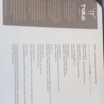 Toro Scottsdale - Toro "lite" menu!! - Latin American Near Me - Scottsdale, Arizona Toro Scottsdale - Toro "lite" menu!! - Latin American Near Me - Scottsdale, Arizona