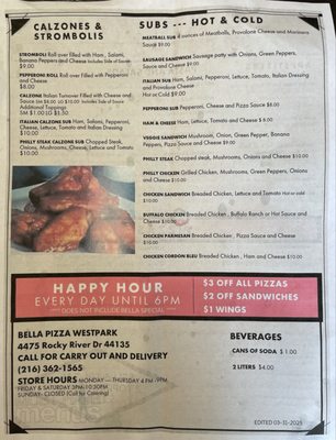Menu photo 2 Bella Pizza Westpark Cleveland, OH
