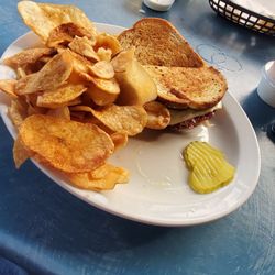 Turk's Sports Food & Spirits - Ruben sandwich with Todd's chips.
