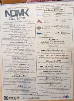 Menu photo 7 NDMK Fish House Avalon, CA