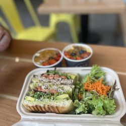 Nalu Health Bar & Cafe - Ahi sandwhich and Small Nalu Acai Bowls