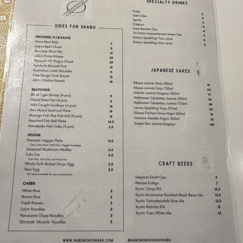 Nabemono Shabu Shabu - Menu side 2 - Japanese Near Me - Alhambra, California Nabemono Shabu Shabu - Menu side 2 - Japanese Near Me - Alhambra, California