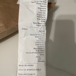 the receipt for the order the receipt for the order