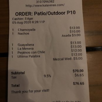 Kalaveras - Pretty good prices. Mezcal Wednesday deal is pretty good-- $7 drinks - Latin American Near Me - San Pedro, California Kalaveras - Pretty good prices. Mezcal Wednesday deal is pretty good-- $7 drinks - Latin American Near Me - San Pedro, California