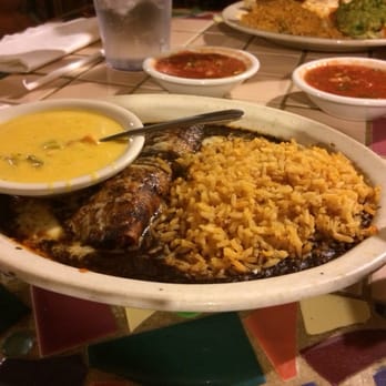 El Rinconcito Del Sabor - Wasn't that hungry so got a build your own plate with one chicken mole enchilada with rice and queso. Only 6.95!!! - Mexican Near Me - Austin, Texas