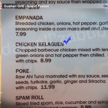 Guahan Grill - Menu - Barbeque Near Me - Oceanside, California