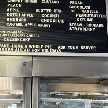 Schmucker's - Pie menu board, cod sandwich and fries - Diners Near Me - Toledo, Ohio