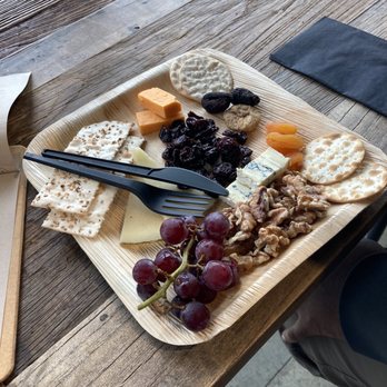 Marked Tree Vineyard - Half cheese plate (missing a cracker that we ate lol) - Wineries Near Me - Flat Rock, North Carolina Marked Tree Vineyard - Half cheese plate (missing a cracker that we ate lol) - Wineries Near Me - Flat Rock, North Carolina