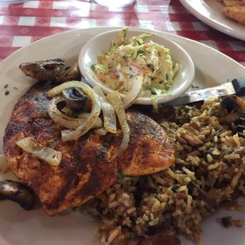 Mulate's - Blackened chicken breast on bed of spicy jambalaya - Cajun/Creole Near Me - New Orleans, Louisiana