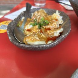 Pork Wonton with Sesame Sauce Chili Oil