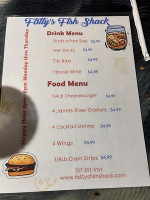 Menu photo 2 Fatty's Fish Shack Palm Harbor, FL