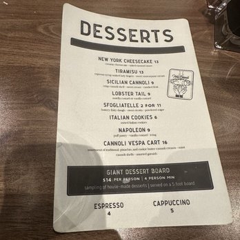 The Sicilian Butcher - Dessert menu - Italian Near Me - Dallas, Texas