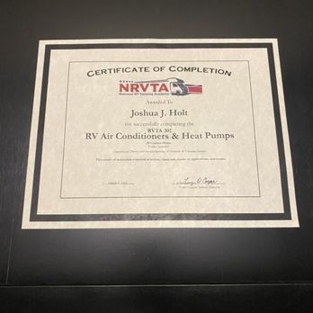 Holt Brothers Mobile RV - More certs - RV Repair Near Me