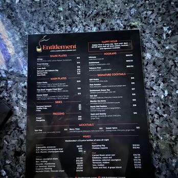 Entitlement Restaurant & lounge - Food and cocktail menu - Lounges Near Me - Washington, DC, District of Columbia Entitlement Restaurant & lounge - Food and cocktail menu - Lounges Near Me - Washington, DC, District of Columbia