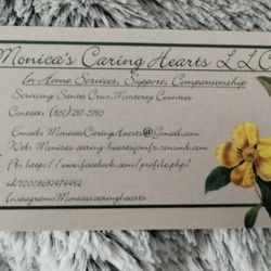 Monica's Caring Hearts - Updated business cards