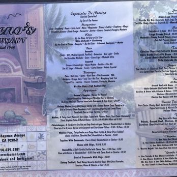 Moreno's - Menu - Mexican Near Me - Orange, California