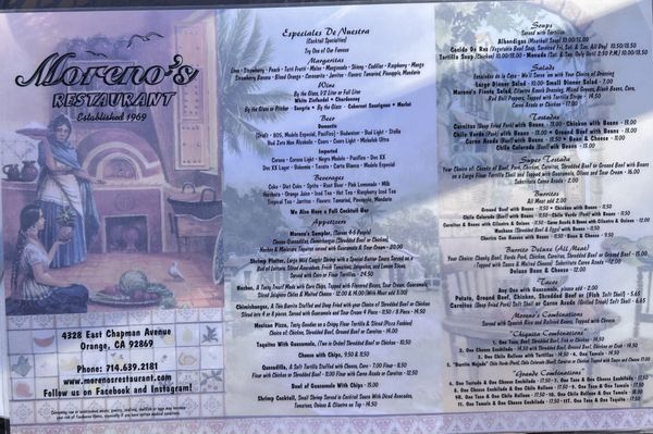 Menu photo 7 Moreno's Orange, CA