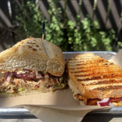 Blue Cow Deli - (Left) Carnitas torta (right) Chipotle chicken panini
