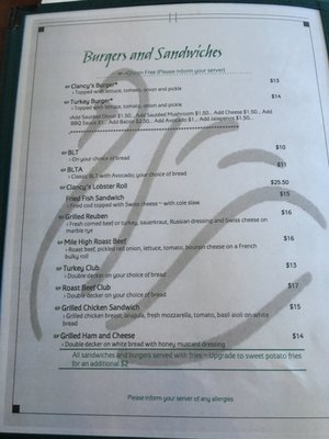 Menu photo 8 Clancy's Restaurant Dennis Port, MA