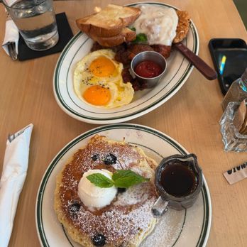 Madi - blueberry lemon pancake and Chicken Fried Steak & Eggs - Breakfast & Brunch Near Me - San Diego, California Madi - blueberry lemon pancake and Chicken Fried Steak & Eggs - Breakfast & Brunch Near Me - San Diego, California