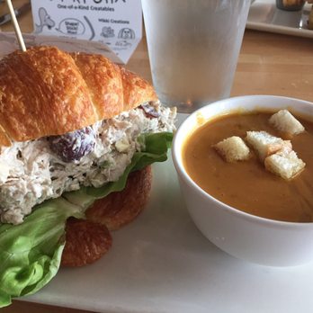 Seed Kitchen & Bar - Waldorf chicken salad with sweet potato bisque - American Near Me - Marietta, Georgia Seed Kitchen & Bar - Waldorf chicken salad with sweet potato bisque - American Near Me - Marietta, Georgia