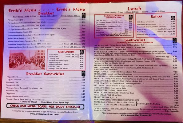 Menu photo 8 Ernie's Roanoke, VA Menu photo 8 Ernie's Roanoke, VA