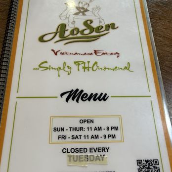 Pho Ao Sen - Menu - Vietnamese Near Me - Livermore, California