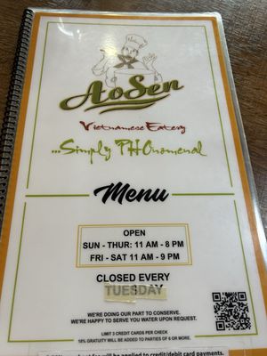 Menu photo 4 Pho Ao Sen Livermore, CA