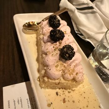 Roth SocialHouse - Tres Leches Cake (mango & berry flavored cream) - New American Near Me - Turlock, California