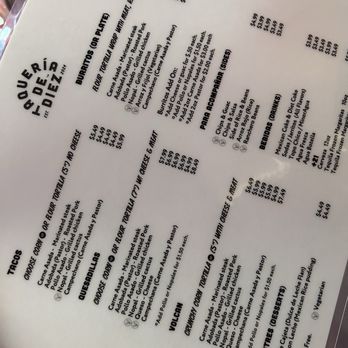 Taqueria De Diez - Menu - Mexican Near Me - Austin, Texas