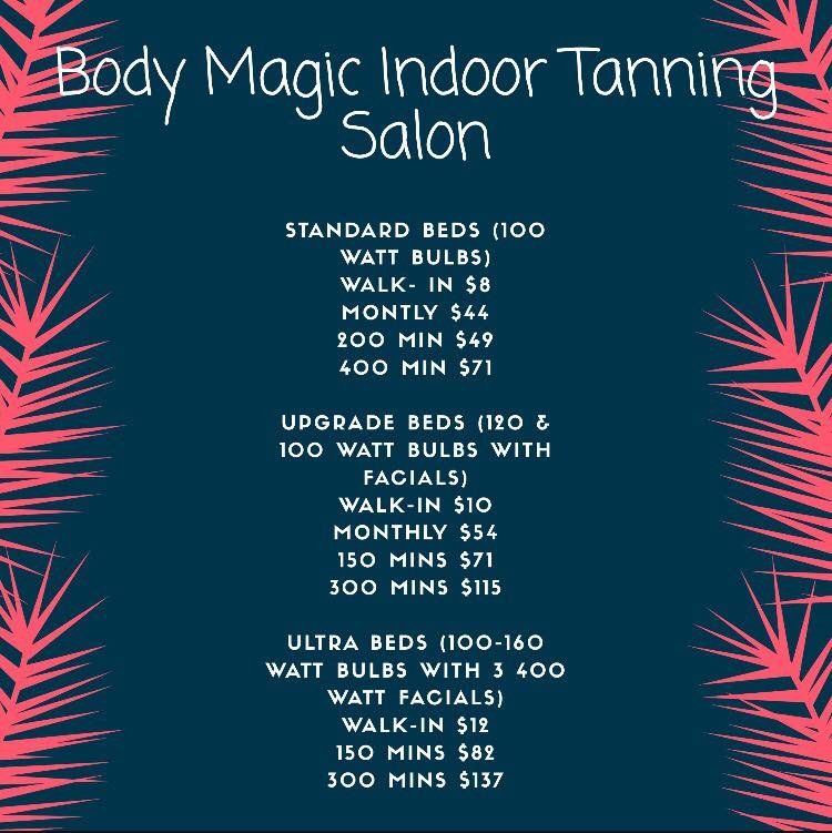 BODY MAGIC TANNING SALON Updated September 2024 726 E Main St, Lebanon, Ohio Tanning Beds