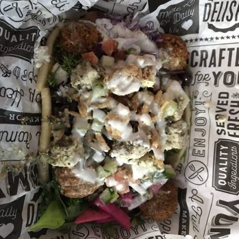 Hummus Way - Falafel open pita for $9.95 - Mediterranean Near Me - Orange, California