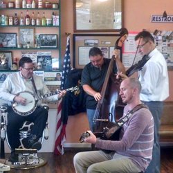 Goodlettsville Barber Shop - Joe Mullins and his fine Band making photos for his new cd