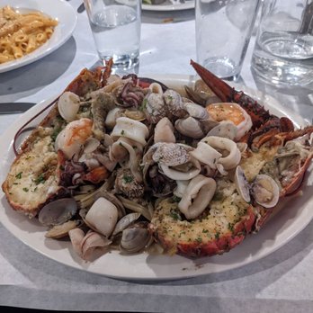 Bosfa Italian Restaurant - Lobster, calimari, clams, shrimp, scallops over home-made spaghetti with a garlic butter sauce. On Good Friday, I'm not suffering so much! - Italian Near Me - Old Tappan, New Jersey Bosfa Italian Restaurant - Lobster, calimari, clams, shrimp, scallops over home-made spaghetti with a garlic butter sauce. On Good Friday, I'm not suffering so much! - Italian Near Me - Old Tappan, New Jersey