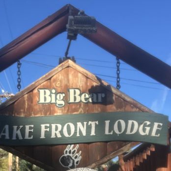 Big Bear Lake Front Lodge - Lodge sign. - Hotels Near Me - Big Bear Lake, California