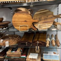 Lots of wooden cutting boards