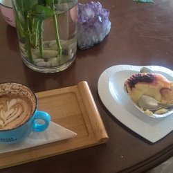 Coffee Journey by Sugar Browning Coffee Roaster - What an innovative way of serving cappuccino and fruit tart..... yummy