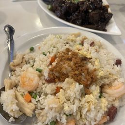Yang chow fried rice...good but pork was a bit hard. Yang chow fried rice...good but pork was a bit hard.