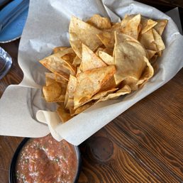 Complimentary chips and salsa Complimentary chips and salsa