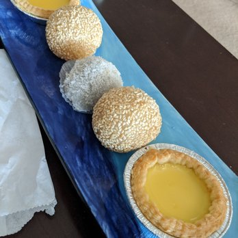Dim Sum King - Egg tarts, red bean and mochi sesame balls, and red bean mochi ball with coconut coating. - Dim Sum Near Me - Sunnyvale, California Dim Sum King - Egg tarts, red bean and mochi sesame balls, and red bean mochi ball with coconut coating. - Dim Sum Near Me - Sunnyvale, California