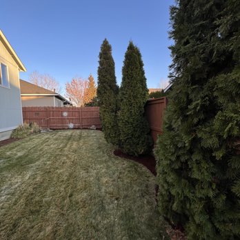 LS Property Services - a backyard with a fenced in yard - Lawn Services Near Me