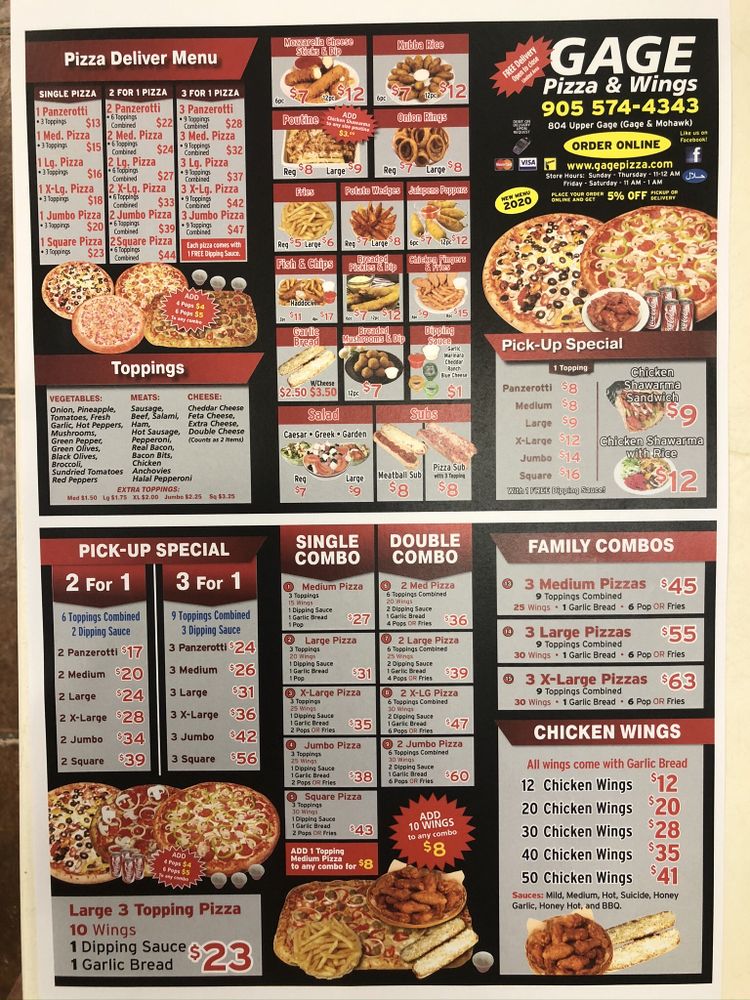GAGE PIZZA & WINGS Updated October 2024 10 Photos 804 Upper Gage