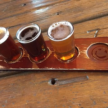 GoatHouse Brewing Co - A pic of my flight with the Happy Face. - Breweries Near Me - Lincoln, California GoatHouse Brewing Co - A pic of my flight with the Happy Face. - Breweries Near Me - Lincoln, California