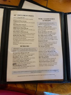 Menu photo 1 The Hawk's Nest Lodge West Forks, ME Menu photo 1 The Hawk's Nest Lodge West Forks, ME