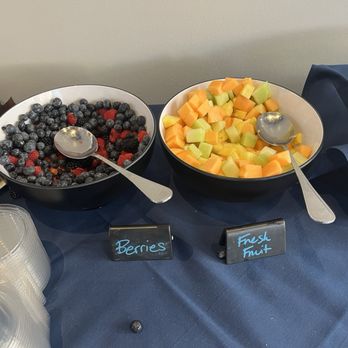 Delamar - Breakfast had constantly refilled, very fresh mixed berries (blueberries, raspberries, blackberries, strawberries) and melon - Hotels Near Me - Traverse City, Michigan