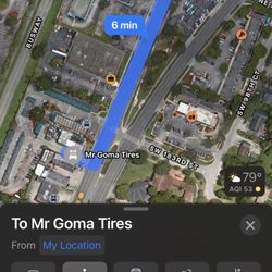MrGoma Tires - Distance from where I was able to drive my car with a blown tire to Mr Goma.